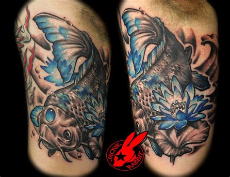 Blue Koi Fish Tattoo by Jackie Rabbit by jackierabbit12 on DeviantArt