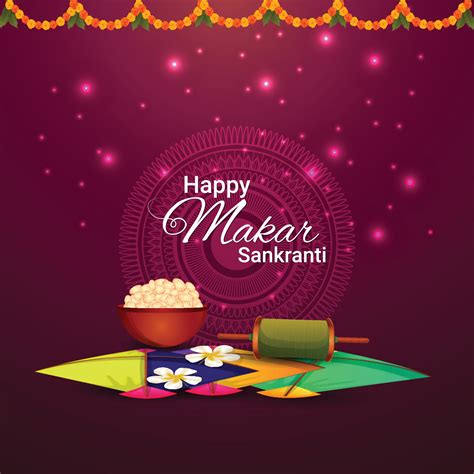 Happy makar sankranti greeting card 1937093 Vector Art at Vecteezy