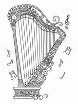 Harp coloring Pages sketch template