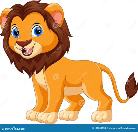 Cute Baby Lion Smile Cartoon Stock Illustration - Illustration of mane, safari: 109001153