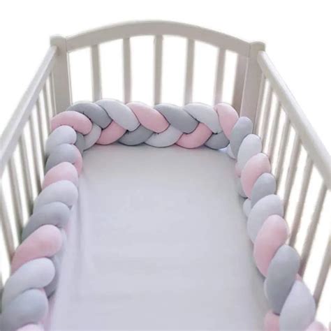 Aliexpress.com : Buy Baby Crib Bumper Knotted Braided Plush Nursery Cradle Decor Newborn Gift ...