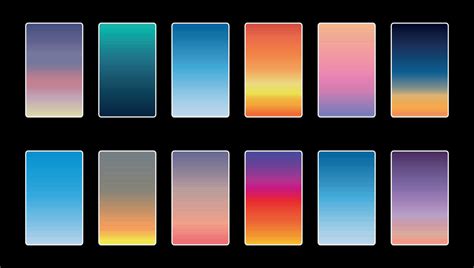 Sunset and sunrise sky colors. Blue, purple, orange, pink, yellow. Vibrant style template ...