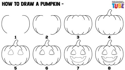 Easy Halloween Pumpkin Drawing for Kids