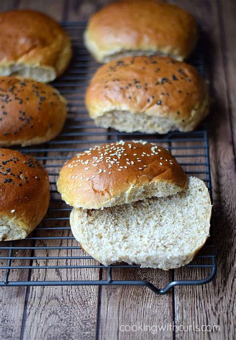 Whole Wheat Hamburger Buns - Cooking With Curls