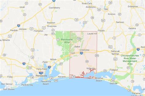 Okaloosa County Zip Code Map