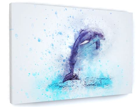 Dolphin Animal Canvas Picture Print Wall Art B552 | Etsy