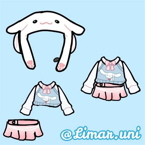 Blue and pink toca boca clothes ☁💙 | Hello kitty printables, Paper doll template, Paper dolls