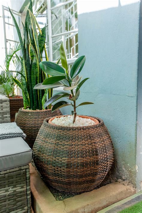 Round Rattan Planter - Jardin Classics