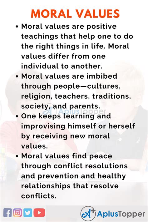 Moral Values Essay | Essay on Moral Values for Students and Children in ...