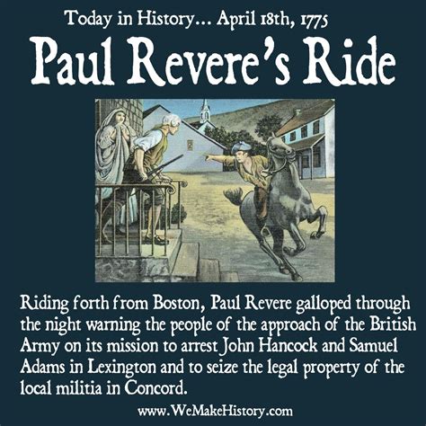 Today in History... April 18th, 1775 Paul Revere's Ride | Today in ...