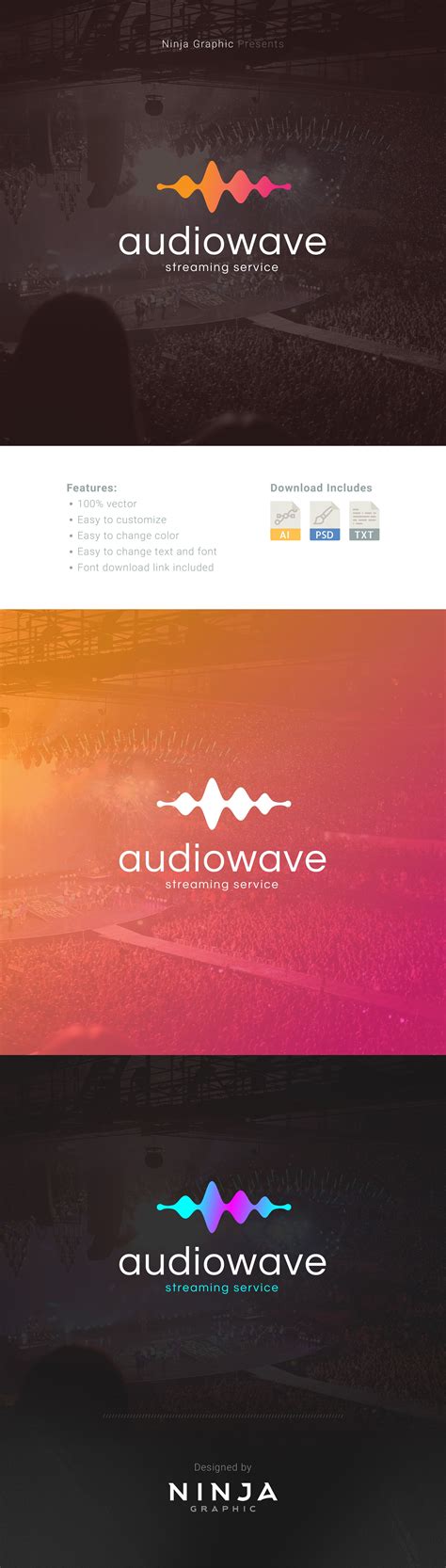 Audio Wave Logo Template - This logo is a perfect choice for the ...