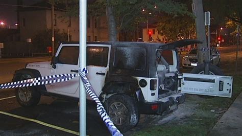 Officer's car set on fire outside Footscray police station - ABC News