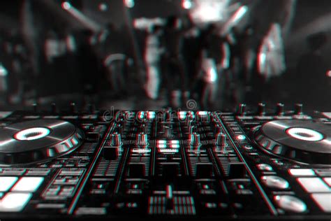 Professional DJ Mixer Controller for Mixing Music in a Nightclub Stock ...