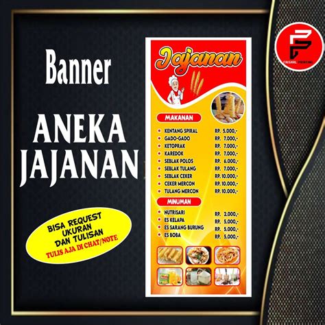 Jual Banner Jajanan / Spanduk Warung Makanan / Spanduk Aneka jajanan ...