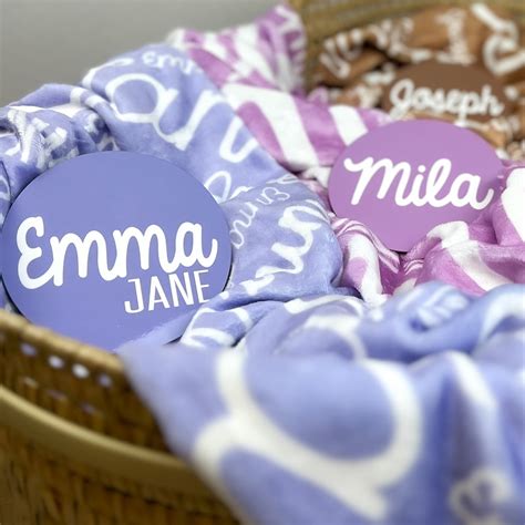 Personalized Name Collage Baby Blanket for Girls and Boys Custom Blanket Security Swaddle ...