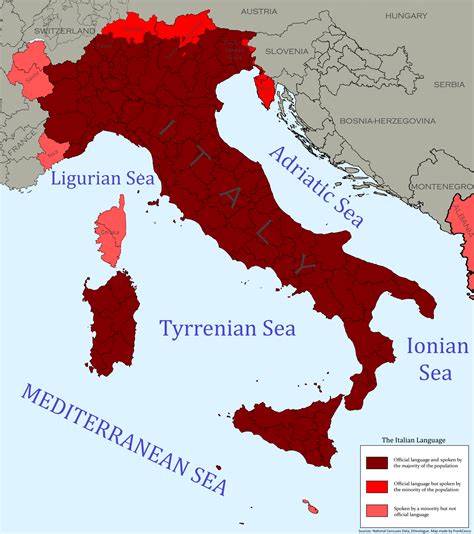 Very Detailed Map of the Italian Language | Italian language, Language ...