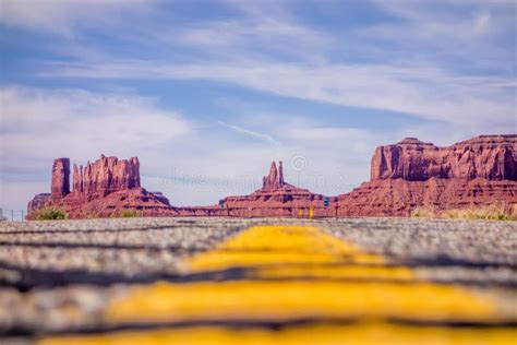 Descending into Monument Valley at Utah Arizona Border Stock Image ...