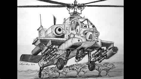 How to Draw an Apache Helicopter - YouTube