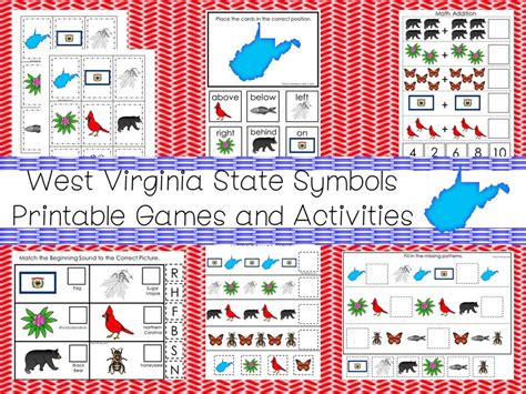 30 West Virginia State Symbols Themed Learning Games Download. ZIP File ...