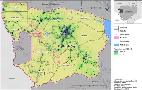 Location of Battambang province, Cambodia. The map shows the spatial... | Download Scientific ...