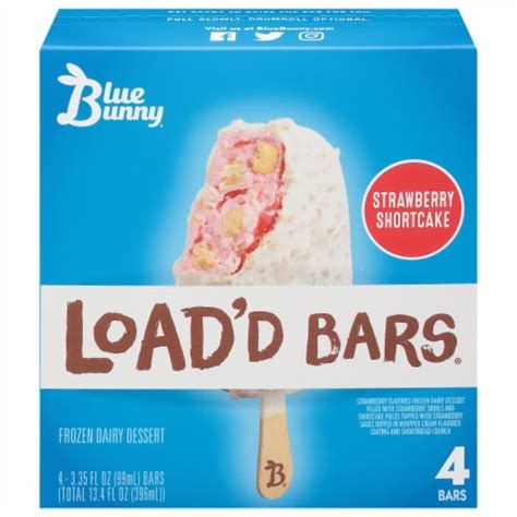 Blue Bunny® Load'd Strawberry Shortcake Frozen Dessert Bars, 4 ct ...