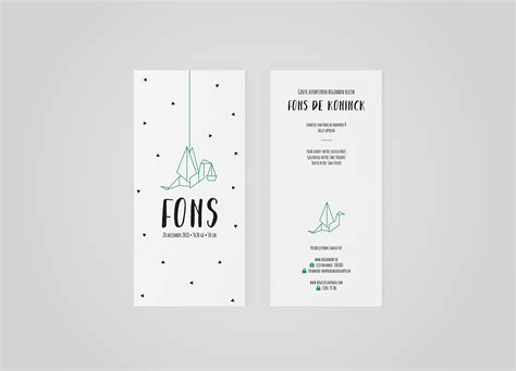 Birth announcement card on Behance