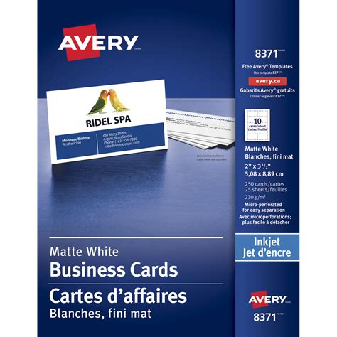 Avery Micro-Perforated Business Cards for Inkjet Printers, Matte White, 2" x 3 1/2", 250/PK ...