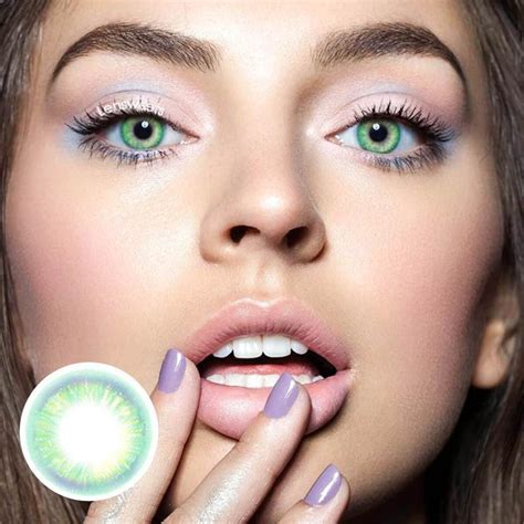 Rainbow Neon Green Yearly Colored Contacts – Lensweets