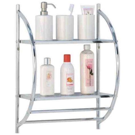 Glass Chrome Bathroom Shelving Unit : Showerdrape 3 Tier Rectangular ...