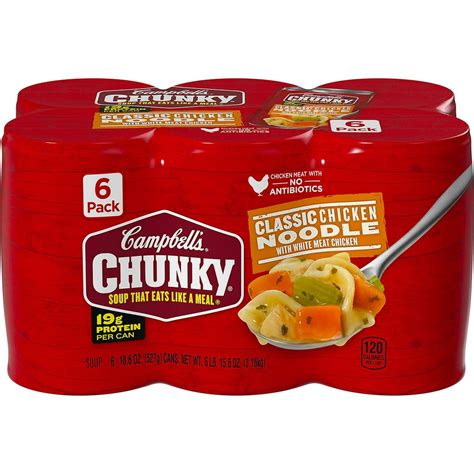 Campbell's Chunky Classic Chicken Noodle Soup (18.6 oz., 6 pk ...