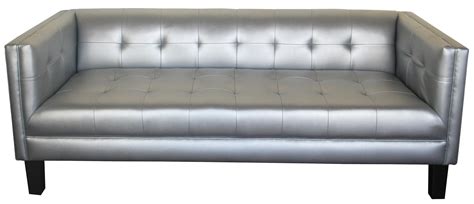 Rox Sofa - Metallic Silver Leather - Designer8