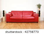 Free Image of Elegant Red Leather Sofa in a Living Room | Freebie.Photography