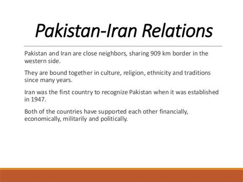 Pakistan Iran Relations