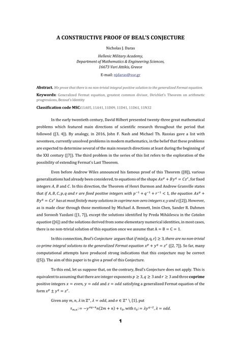 (PDF) A Constructive Proof of Beal's Conjecture