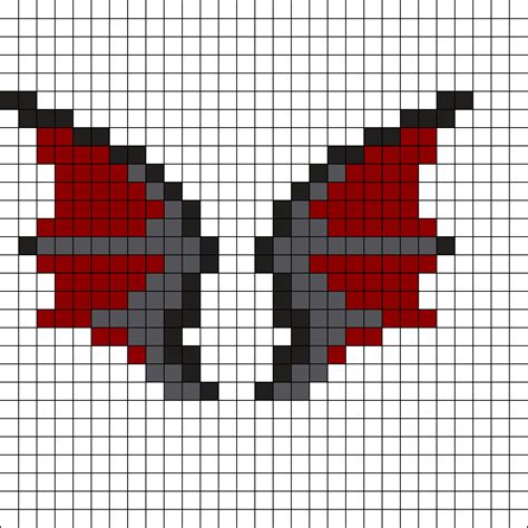 Pixel Art Demon Wings