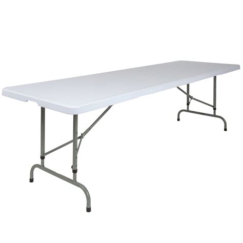 Flash Furniture 8-Foot Height Adjustable Granite White Plastic Folding Table - Walmart.com