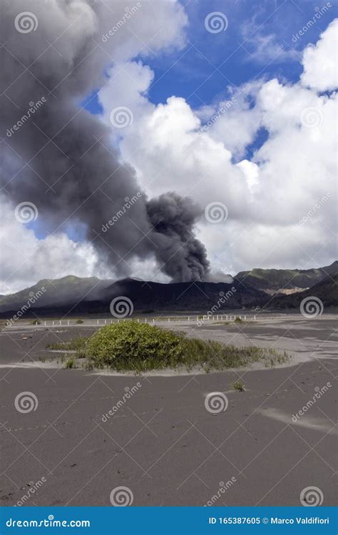 Mount Bromo Volcano Eruption Stock Image - Image of hike, volcano ...