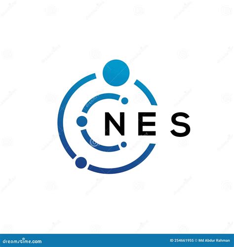 NES Letter Technology Logo Design On White Background. NES Creative ...