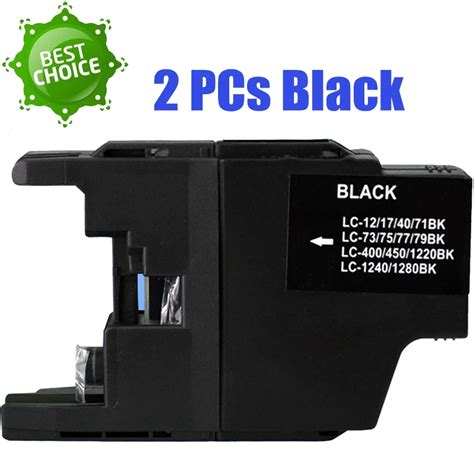 Hot 2 PCs Black Ink Cartridge for Brother Printer LC71 LC75 LC73 MFC J430W MFC J825DW MFC J835DW ...