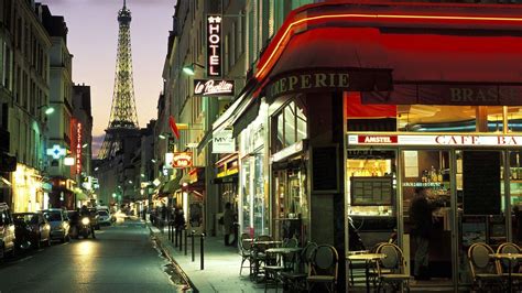 Paris Street Cafe At Night