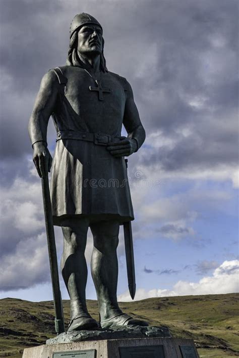 Statue of Eric the Red in Narsarsuaq, Greenland Stock Illustration - Illustration of houses ...