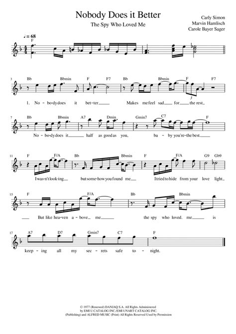 Nobody Does It Better (arr. Keys to Success) by Carly Simon Sheet Music for Piano Solo at Sheet ...