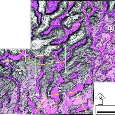 (a) Top salt structural map with locations of salt walls of interest ...