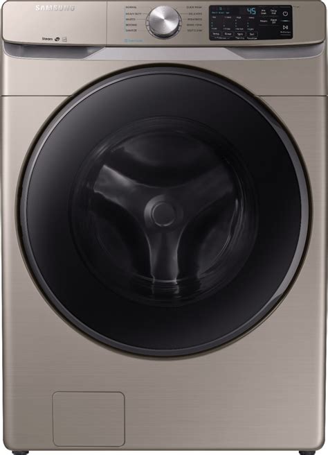 Samsung 4.5 cu. ft. High Efficiency Stackable Front Load Washer with Steam Champagne WF45R6100AC ...