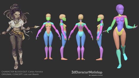 3D Character Workshop Character Model Sheet, Character Base, Female Character Design, Character ...