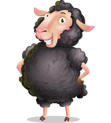 Black Sheep Cartoon Vector Character | GraphicMama