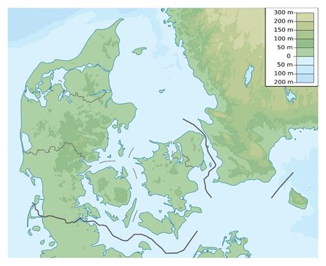 Large physical map of Denmark | Denmark | Europe | Mapsland | Maps of the World