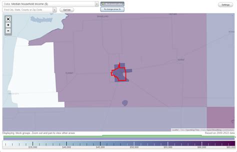 Munday, Texas (TX) income map, earnings map, and wages data