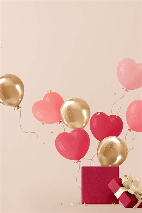 Birthday background, 3d balloon & | Free Photo - rawpixel