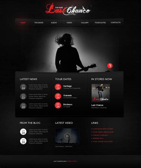 Band Website Template Free